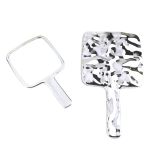 Miroir de maquillage a main style vintage argente miroir cosmetique portable quotidien