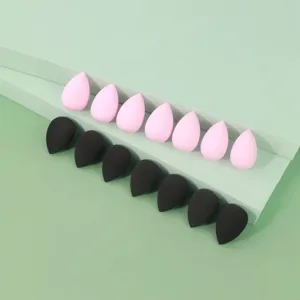 14 pcs mini makeup sponges, drop shaped beauty blenders in pink and black for flawless face base.
