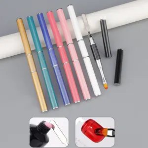 Dual Ended Nail Art Brush Stainless Steel Gel Remover Spatula Polygel Picker Tool For Manicure Mixing
