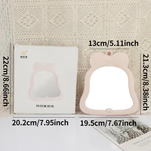 Rosa Schleife Schminkspiegel mit Geschenkbox Desktop Kosmetikspiegel Tisch Make-up Spiegel