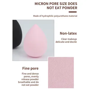 Non-latex makeup sponge beauty blender set, soft hydrophilic polyurethane teardrop puff.