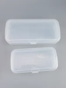 Scatola di disinfezione per manicure in plastica trasparente con vassoio filtrante.