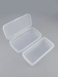 Scatola di disinfezione per attrezzi per unghie in plastica trasparente con cestello.