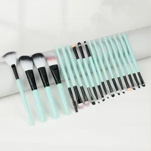 Ensemble de 18 pinceaux de maquillage vert menthe kit d'outils cosmétiques professionnels