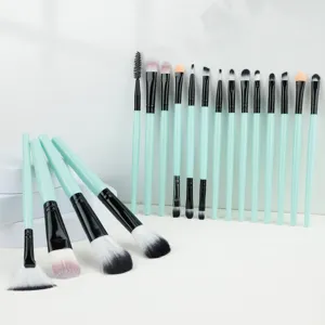 Kit de 18 Pinceaux de Maquillage Professionnel Poudre Fond de Teint Fard à Paupières Menthe