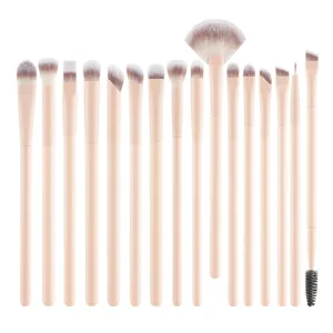 Professional 16Pcs Synthetic Fiber Makeup Brush Set Nude Handle Eyeshadow Foundation Concealer Highlighter Brushes