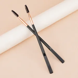 Double Ended Eyebrow Brush And Spoolie Plastic Handle Synthetic Fiber Eyelash Brush Multi Functional Makeup Tool For Daily Cosmetics