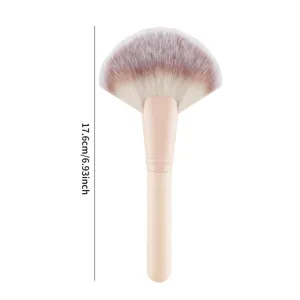 Large fan makeup brush soft synthetic bristle highlighter brush for face powder makeup tools