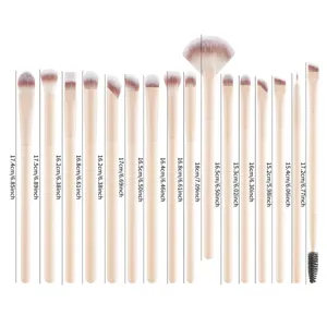 Professional makeup brush set with soft bristles and nude handles for precise eye and face makeup.