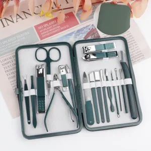 Detailansicht der Maniküre-Set-Werkzeuge aus Edelstahl, präzise Verarbeitung und stilvoll.