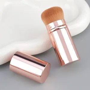Portable rose gold makeup brush large portable foundation brush for smooth face makeup application.