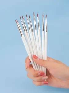 Fine detail paint brush set with white handles and soft fibers for precise eyeliner makeup.