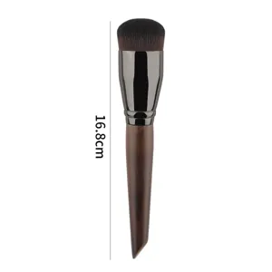 Professional round foundation brush for seamless makeup, 16.8cm dense brush tool.