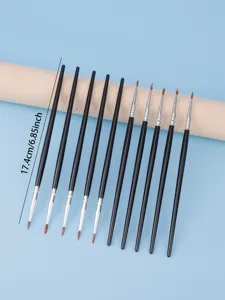 Fine detail eyeliner brush set with 17.4cm length, professional makeup tool for precision lines.