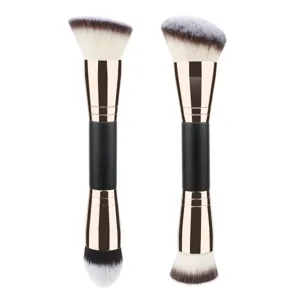 Pinceau de Maquillage à Double Embout Pinceau Fond de Teint Correcteur Pinceau Contour Double Face Outil de Beauté Cosmétique Portable