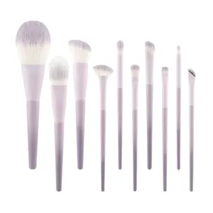 Set van 10 make-up kwasten paars verloop zachte haren poeder oogschaduw kwast set