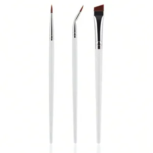 Professional Fine Eyeliner Brush Set Angled Blade Eyeline Detail Makeup Brushes Wooden Handle Nylon Hair Cosmetic Tools