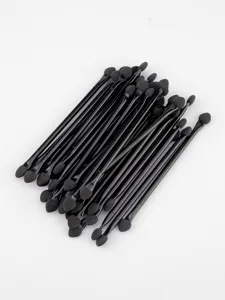 Double ended sponge eyeshadow brushes, black handle makeup applicators for daily eye makeup.