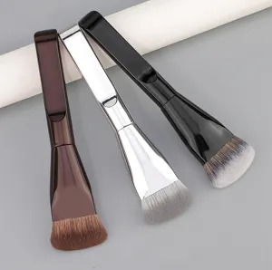 Professional flat foundation brush with soft bristles for seamless makeup application daily use.