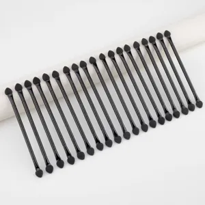 Disposable Double Ended Sponge Eyeshadow Brush Portable Long Handle Makeup Brush Black Beauty Tool