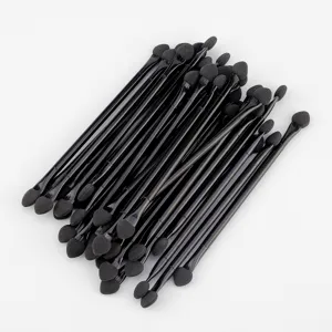 Double ended sponge eyeshadow brushes bulk pack black makeup tools for professional studio use
