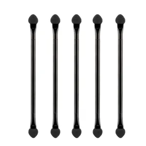 5 Pcs Dual-Ended Sponge Eyeshadow Brushes Set Portable Professional Makeup Applicators Black