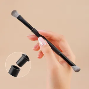 Portable mini travel makeup brush set with detachable dual-end heads for easy carrying.