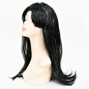 Laser Kleurrijke Tinsel Lang Steil Haar Cosplay Pruik Voor Vrouwen Hogetemperatuurvezel Anime Synthetische Pruik