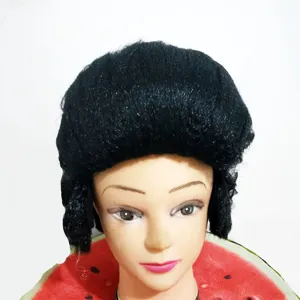 Men's Black Short Curly Synthetic Fiber Elvis Style Wig Halloween Cosplay Costume Wig Party Performance Hair Piece