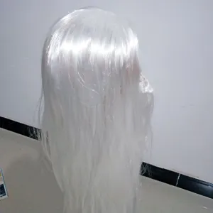 White long straight wig and beard set for Christmas party holiday cosplay costume dress