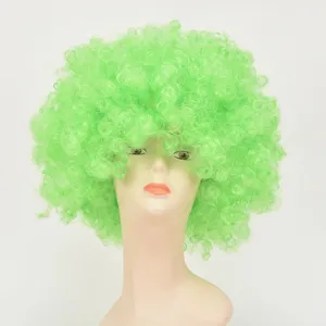 Helle grüne Afro-Perücke für Party-Kostüme, lustiges lockiges Haar für Halloween und Weihnachten.