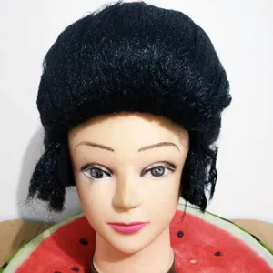 Elvis Presley costume wig for Halloween cosplay, black retro hairstyle theatrical prop detail.