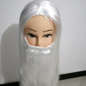 Santa white wig and long beard set for Christmas party holiday cosplay costume dress up events