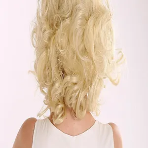 Blonde curly short wig for women, vintage wavy hair costume for cosplay party and holiday events.