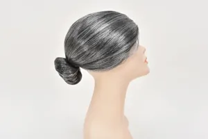 Perruque de vieille femme grise pour cosplay, fete d'Halloween et spectacle de scene.
