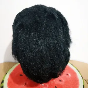 Black curly costume wig for men Halloween cosplay party retro hairstyle theatrical performance prop