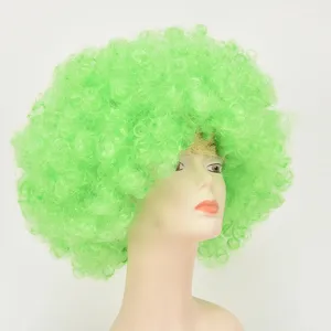 Gruene Afro Peruecke lockiges Haar Kostuemperuecke fuer Halloween Party und Sportevents