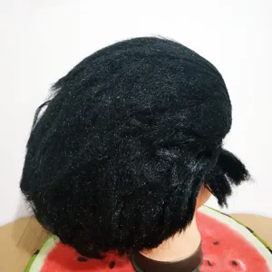 Men black retro cosplay wig for Halloween party theatrical costume and dress up events.