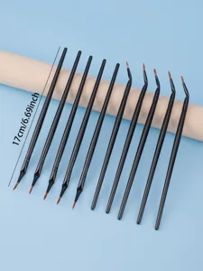 Fine angled eyeliner brush set with black handles, ideal for precise eye makeup details.