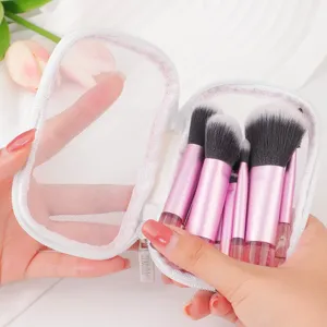 Set de brochas de maquillaje portátil con bolsa de malla herramientas cosméticas pro