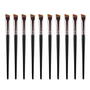 Professional Fine Angled Eyeliner Brush Eyebrow Detail Brush Wooden Handle Nylon Fiber Hair Precision Eye Makeup Tool