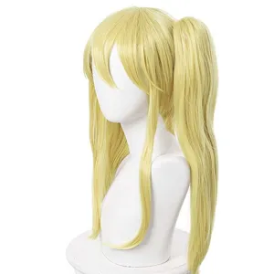 Lichtgoud blonde staart cosplay pruik voor anime rollenspellen, lang hittebestendig haar.