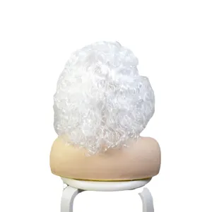 Santa Claus white curly wig for Christmas holiday cosplay party costume performance accessory