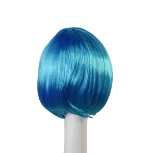 Blue short bob wig synthetic hair costume party wig for women daily wear anime cosplay hair