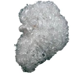 Set di barba e parrucca da Babbo Natale riccia bianca per festa di Natale costume.