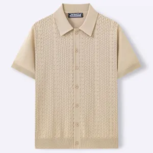 Men's short sleeve knit polo cardigan detail summer casual tops new style design