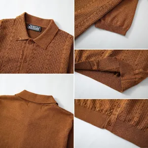 Men's short sleeve knit polo shirt casual summer business slim fit button top apparel