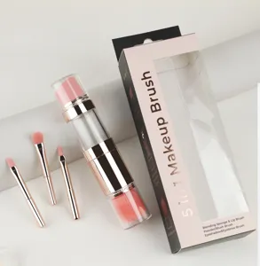 Kit de pinceaux de maquillage de voyage 5 en 1 outil cosmétique amovible pour maquillage quotidien