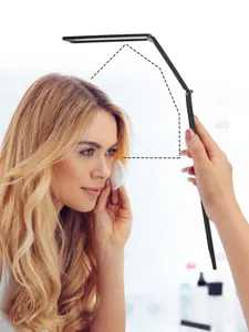 Specchio da trucco pieghevole con luce LED specchio cosmetico portatile regolabile per uso quotidiano