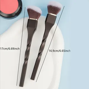 Gedrehter Griff Make-up Pinsel Puder Rouge Pinsel weiche synthetische Borsten 17cm